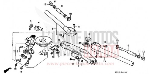 TUBO MANUBRIO/PONTE SUPERIORE CBR600FJ di 1988